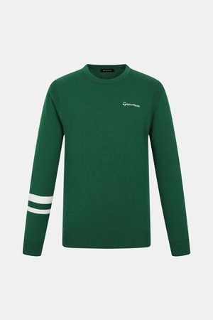 [테일러메이드] 25FW 남성 캐시미어 혼방 라운드 니트 TMSRO3224-804_GREEN-a