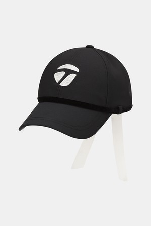 [테일러메이드] 25FW 여성 벨로아 테잎 리본 볼캡 TWHCO7622-199_BLACK-a