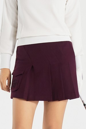 [테일러메이드] 25FW 여성 전체플리츠 큐롯 TWCUO7293-415_WINE-a