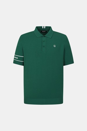 [테일러메이드] 25FW 남성 소매 로고 카라 반팔 니트 TMSYO3121-804_GREEN-a