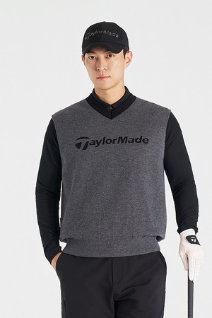 [테일러메이드] [엑셀러]25FW 남성 로고 레터링 니트 베스트 TMSVO3221-193_GREY-a