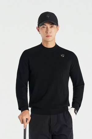 [테일러메이드] [엑셀러]25FW 남성 레터링 자카드 하이넥 니트 TMSHO3222-199_BLACK-a