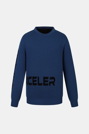 [테일러메이드] [엑셀러]25FW 남성 레터링 라운드 니트 TMSRO4121-907_BLUE-a