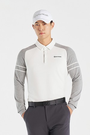 [테일러메이드] 25FW 남성 니트 하이브리드 카라 티셔츠 TMTYO3243-101_WHITE-a