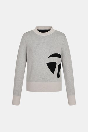 [테일러메이드] [엑셀러]25FW 여성 빅로고 라운드 니트 TWSRO8121-508_BEIGE-a