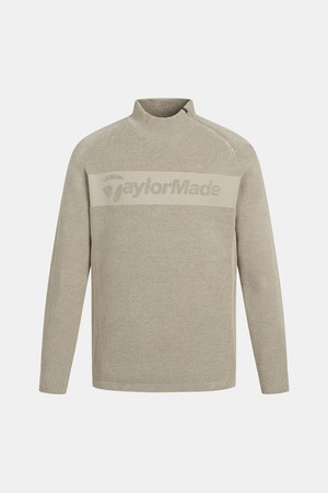 [테일러메이드] 25FW 남성 비대칭 지퍼 하이넥 니트 TMSHO4122-509_BEIGE-a