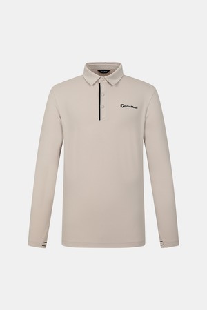 [테일러메이드] 26SS 남성 단작 포인트 카라 긴팔 티셔츠 TMTY61741-509_BEIGE-a