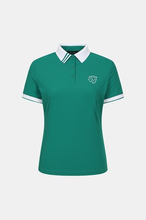 [테일러메이드] 26SS 여성 배색 포인트 카라 반팔 티셔츠 TWTP66742-804_GREEN-a