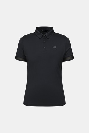 [테일러메이드] 26SS 여성 소매 메쉬 카라 반팔 티셔츠 TWTY66741-199_BLACK-a