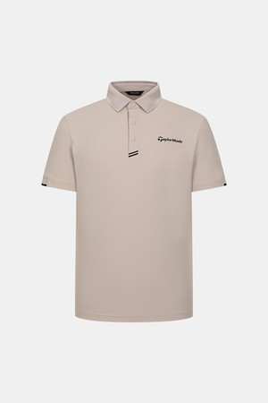 [테일러메이드] 26SS 남성 배색 포인트 카라 반팔 티셔츠 TMTP62742-509_BEIGE-a