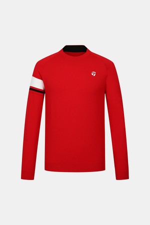 [테일러메이드] 26SS 남성 소매 배색 풀오버 스웨터 TMSR61223-500_RED-a