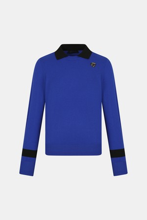 [테일러메이드] 26SS 여성 카라 배색 니트 TWSY65221-907_BLUE-a