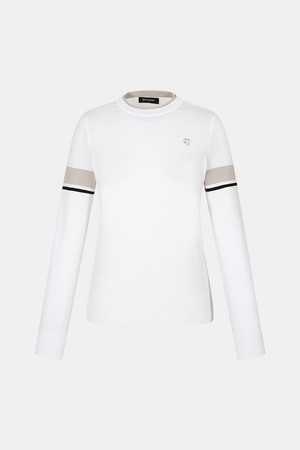 [테일러메이드] 26SS 여성 배색 포인트 니트 TWSR65222-100_WHITE-a