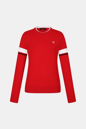 [테일러메이드] 26SS 여성 배색 포인트 니트 TWSR65222-500_RED-a