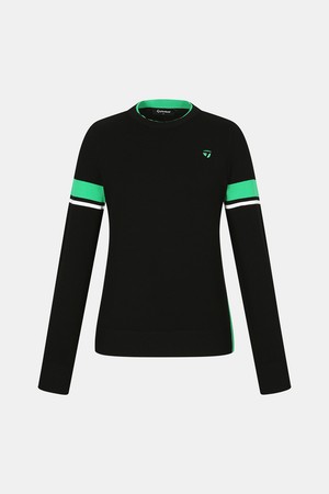 [테일러메이드] 26SS 여성 배색 포인트 니트 TWSR65222-199_BLACK-a