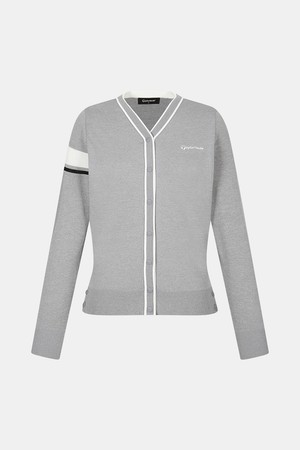[테일러메이드] 26SS 여성 배색 V넥 니트 가디건 TWSC65224-193_GREY-a