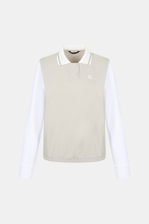 [테일러메이드] 26SS 여성 우븐 하이브리드 카라 티셔츠 TWTP65241-509_BEIGE-a