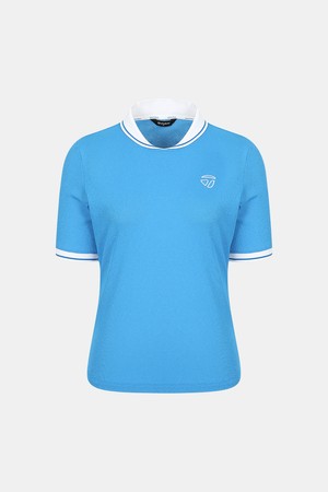 [테일러메이드] 26SS 여성 미니 니트 숄카라 반팔 티셔츠 TWTP66149-906_BLUE-a