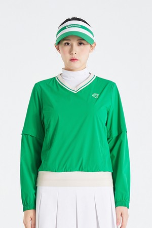 [테일러메이드] 26SS 여성 소매 탈부착 V넥 아노락 점퍼 TWJU65203-804_GREEN-a