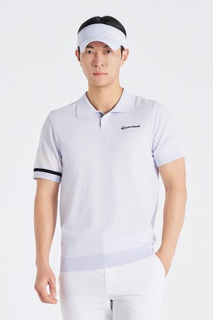 [테일러메이드] 26SS 남성 소매 배색 카라 반팔 니트 TMSY62123-940_BLUE-a