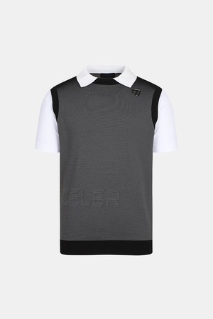 [테일러메이드] 26SS 남성 레이어드룩 카라 반팔 니트 TMSY62122-199_BLACK-a