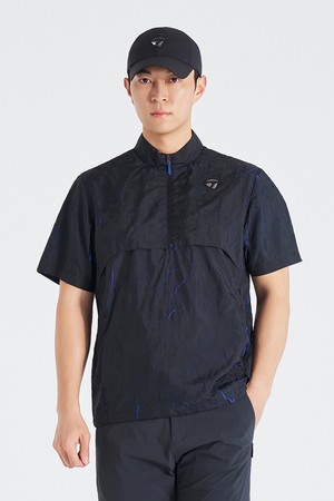 [테일러메이드] 26SS 남성 크리즈 배색 반팔 아노락 점퍼 TMJU62102-199_BLACK-a