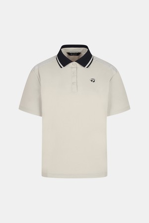 [테일러메이드] 26SS 여성 우븐 하이브리드 카라 반팔 티셔츠 TWTP66242-509_BEIGE-a