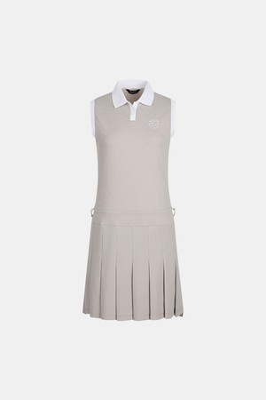 [테일러메이드] 26SS 여성 조직감 카라 민소매 원피스 TWTO66248-509_BEIGE-a