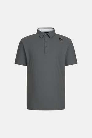 [테일러메이드] 26SS 남성 등판 핫멜트 절개 카라 반팔 티셔츠 TMTY62243-195_GREY-a