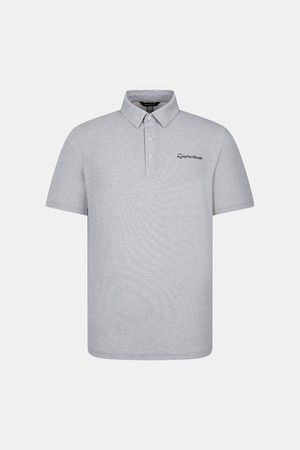 [테일러메이드] 26SS 남성 솔리드 조직감 카라 반팔 티셔츠 TMTY62441-196_GREY-a