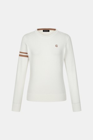[테일러메이드] 26FW 여성 아가일 라운드 풀오버 니트 TS6-77HG21-100_WHITE-a