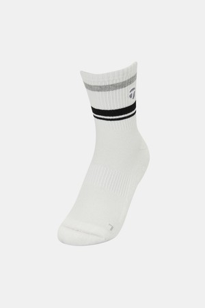[테일러메이드] 26FW 여성 라인 배색 중목 양말(15CM) TA6-76HG01-100_WHITE-a