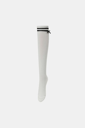 [테일러메이드] 26FW 여성 라인 배색 리본 니삭스(38CM) TA6-76HG04-100_WHITE-a