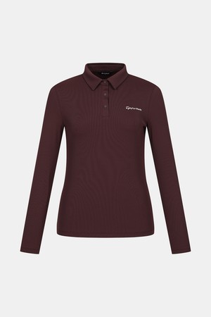 [테일러메이드] 26FW 여성 베이직 카라 티셔츠 TT6-77HG42-420_WINE-a