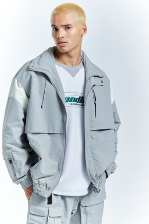 Hiker Varsity Track Jacket (Light Grey)