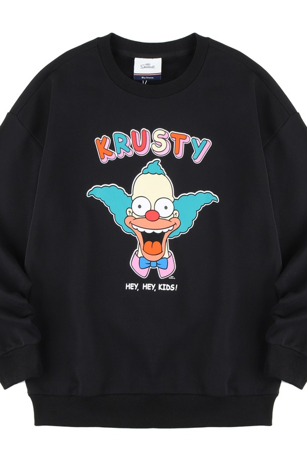 Ben Sherman - 긴팔티셔츠 - 공용 심슨 KRUSTY 라운드 맨투맨 BMDTS486UBK