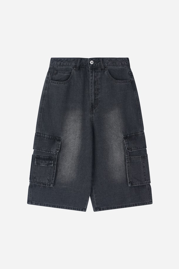 Ben Sherman - 데님 - 워시드 카고 버뮤다 데님 팬츠 블랙 BPBDP245U