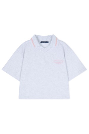 여성 SET-UP 넥 카라 배색 반팔티셔츠 FPBTS736F