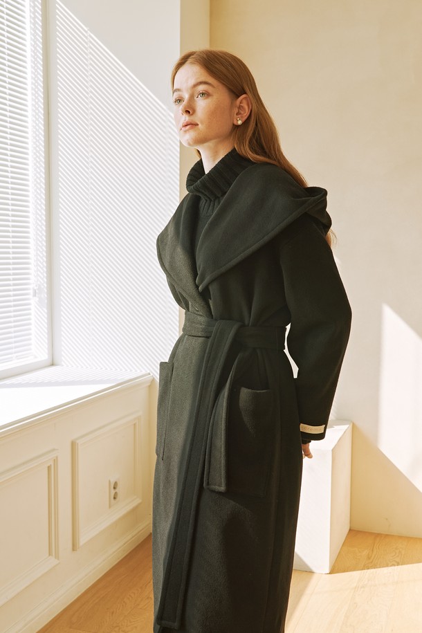 CREM38 - 코트 - AULA COAT_NERO