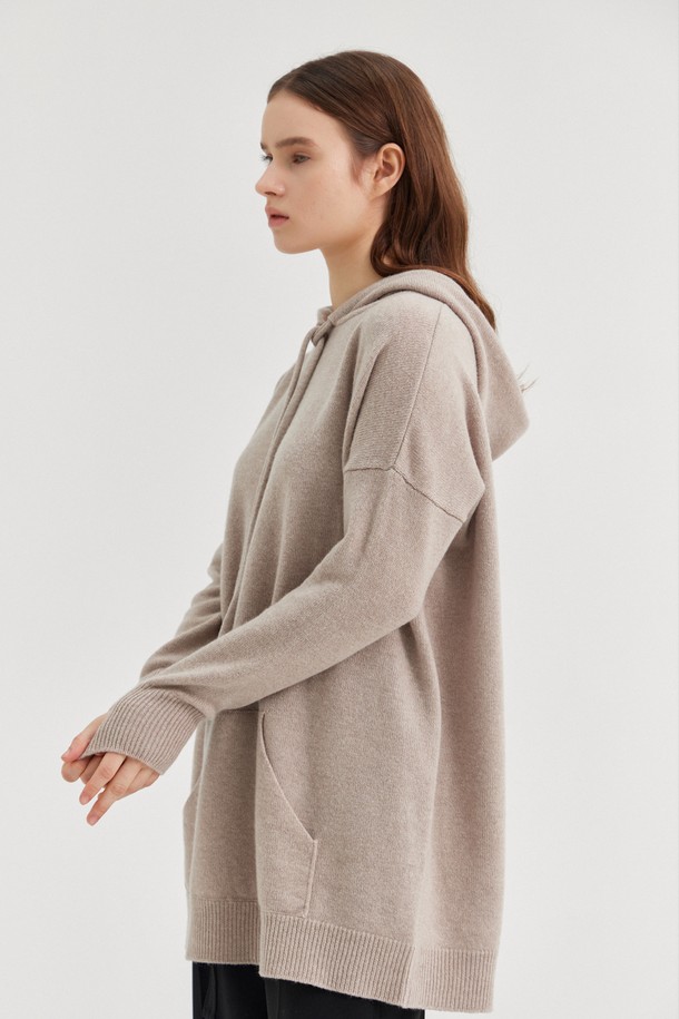 CREM38 - 스웨터 - SANTO HOODIE SWEATER_CACHA