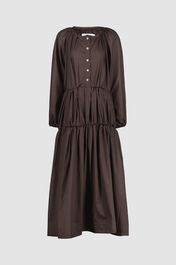 CREM38 - 긴소매 원피스 - ASSUNTA KAFTAN DRESS_BROWN