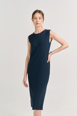 AGNONA KNITTED SLEEVELESS DRESS_PETROLIO