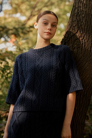 TULLIA KNITTED BLOUSE_BLU MARINO