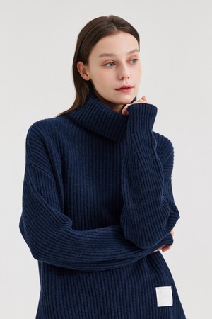 TESEO TURTLENECK RIBBED SWEATER_BLU MARINO