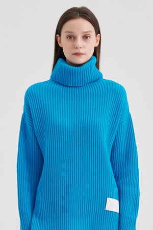 TESEO TURTLENECK RIBBED SWEATER_TURCHESE