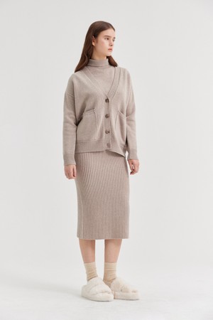 VIRGILIO PENCIL RIBBED SKIRT_CACHA