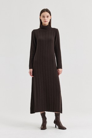 LATA WIDE RIBBED TURTLENECK DRESS_FANGO