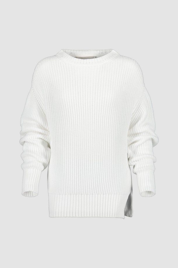 CREM38 - 스웨터 - BATISTA KNITTED RIBBED SWEATER_WHITE