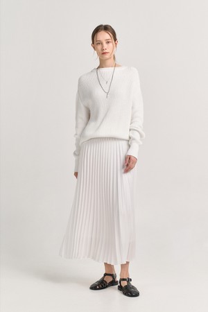 BATISTA KNITTED RIBBED SWEATER_WHITE