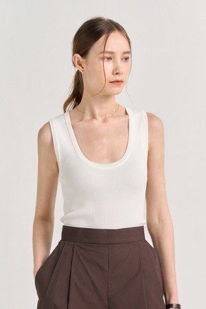 BELLA KNITTED RIBBED TOP_WHITE